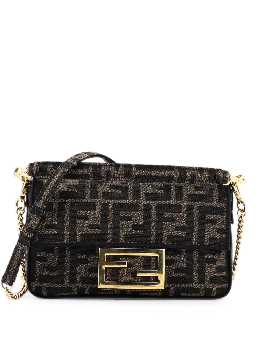 Fendi Pre-Owned Borsa a tracolla Baguette NM mini in tela con motivo Zucca - Marrone