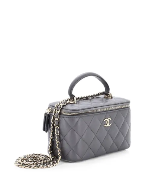 CHANEL Pre-Owned Classic Top Handle Vanity Case with Chain Quilted Lambskin Small crossbody bag