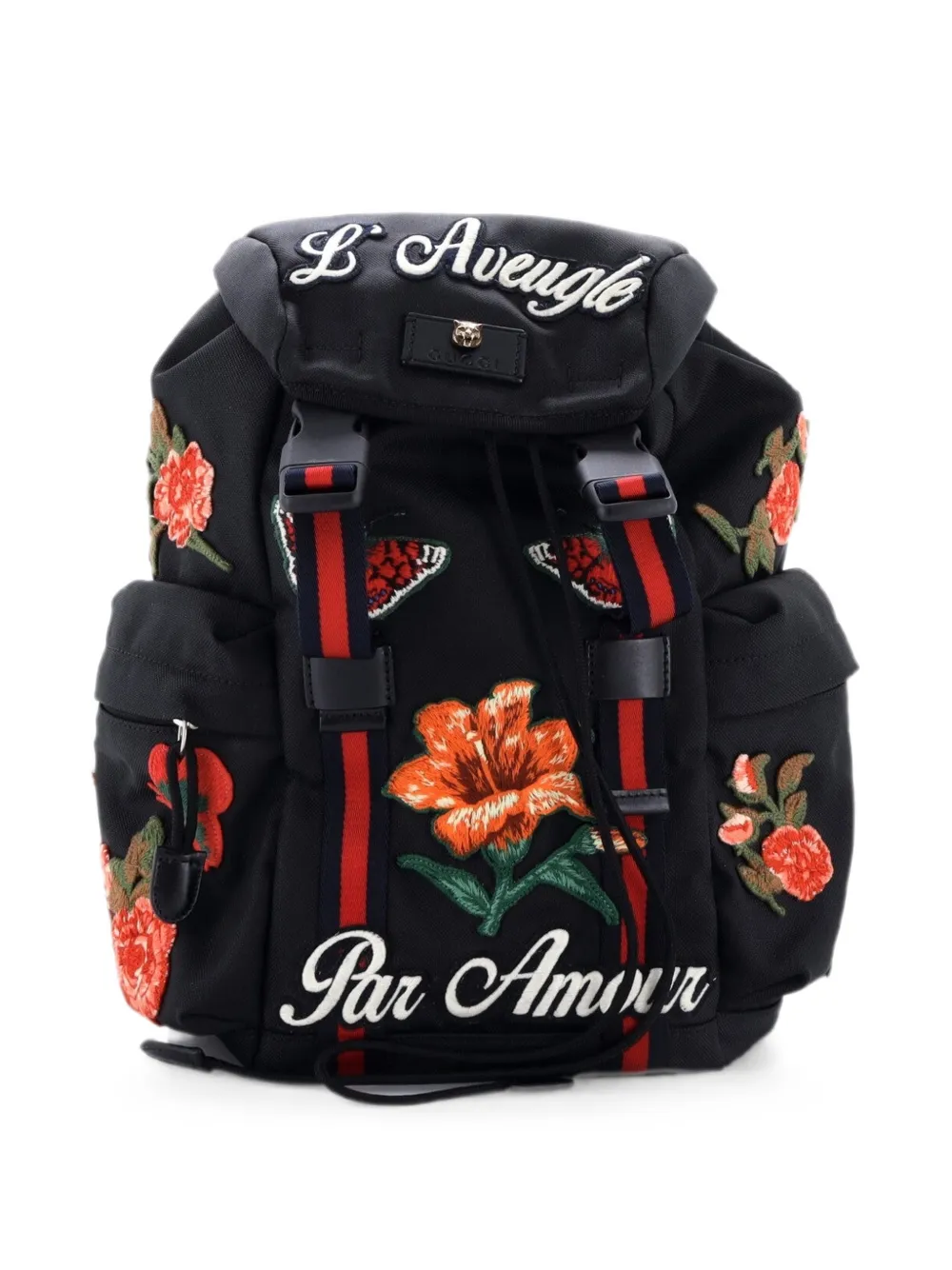 Gucci Pre-Owned Zaino Techpack picolo in tela con ricamo - Nero