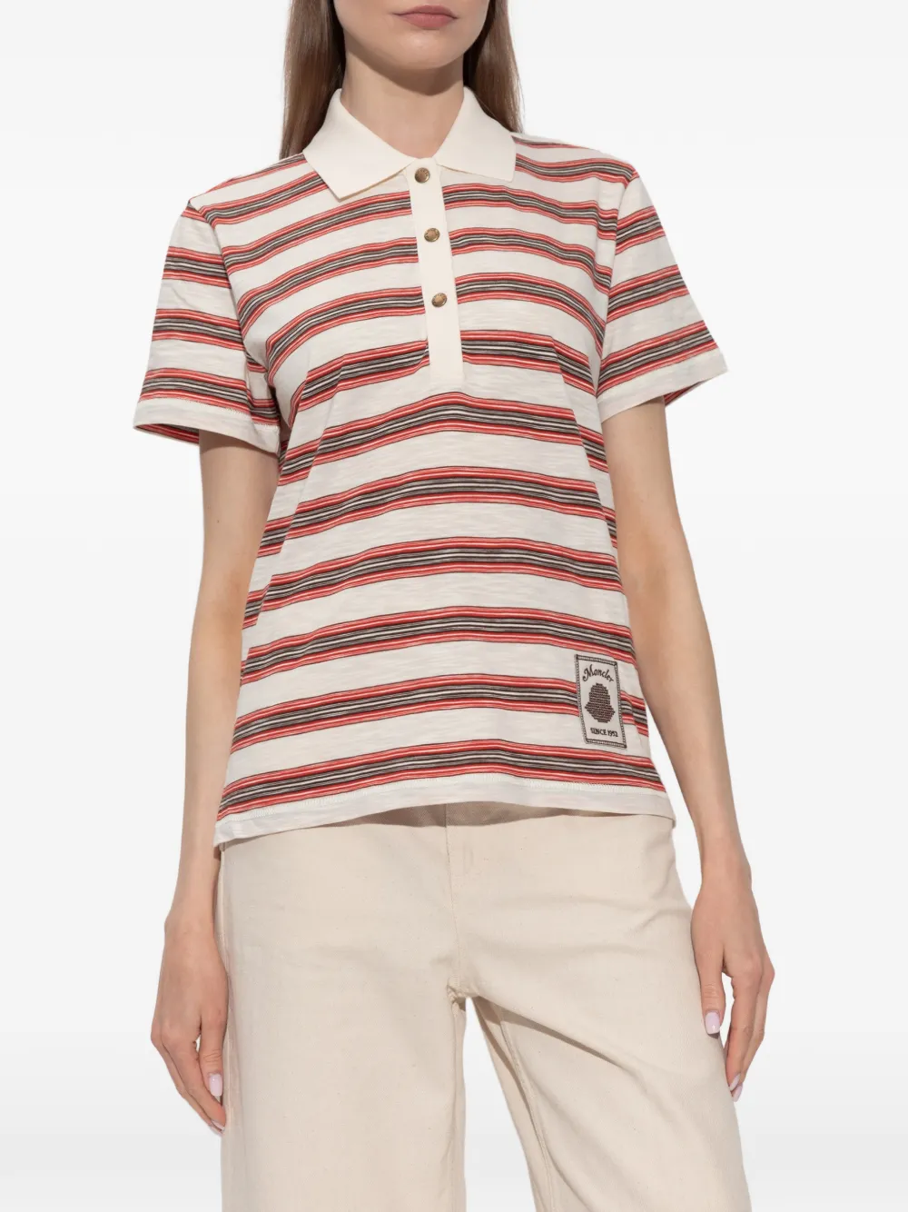 Moncler Gestreept poloshirt Wit