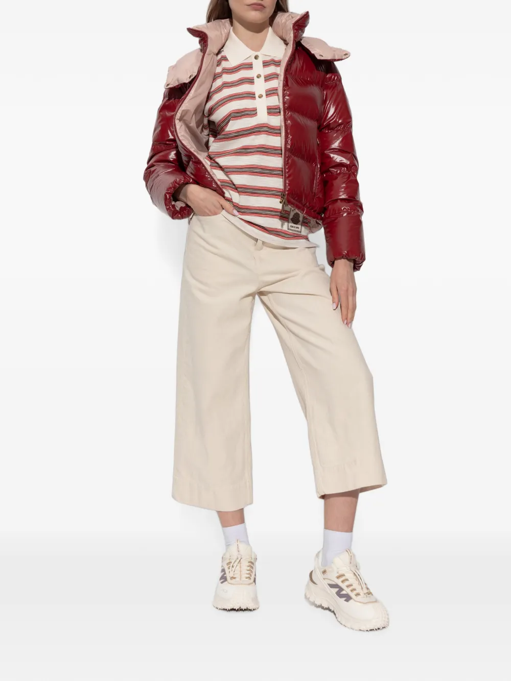 Moncler Gestreept poloshirt Wit