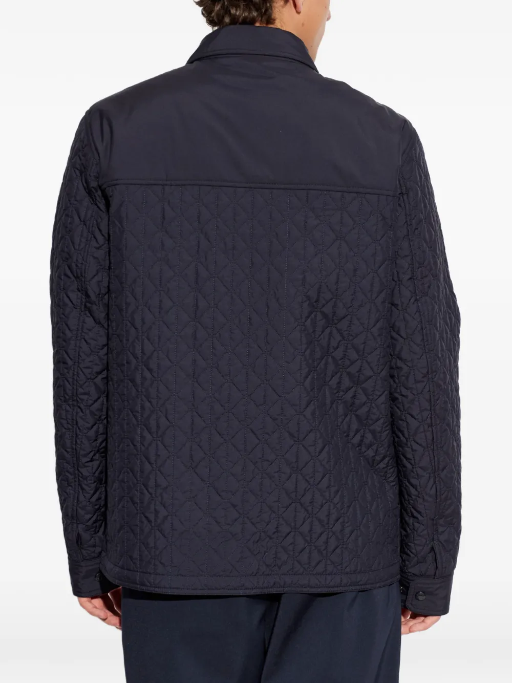 Moncler Theoline gewatteerd jack met diamantvormige voering Blauw