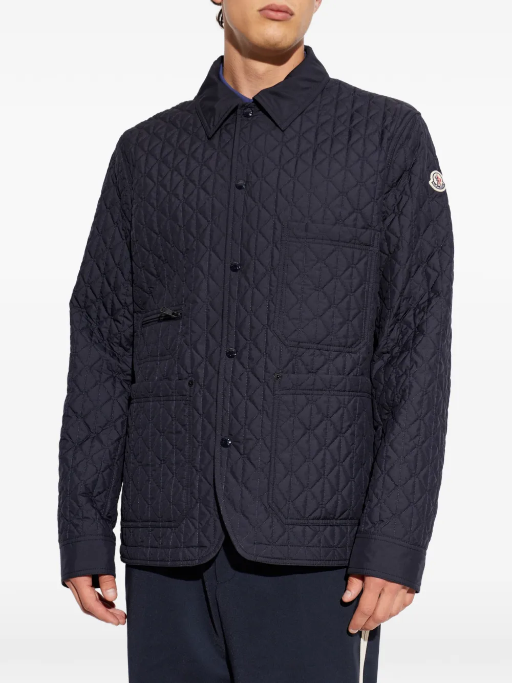 Moncler Theoline gewatteerd jack met diamantvormige voering Blauw