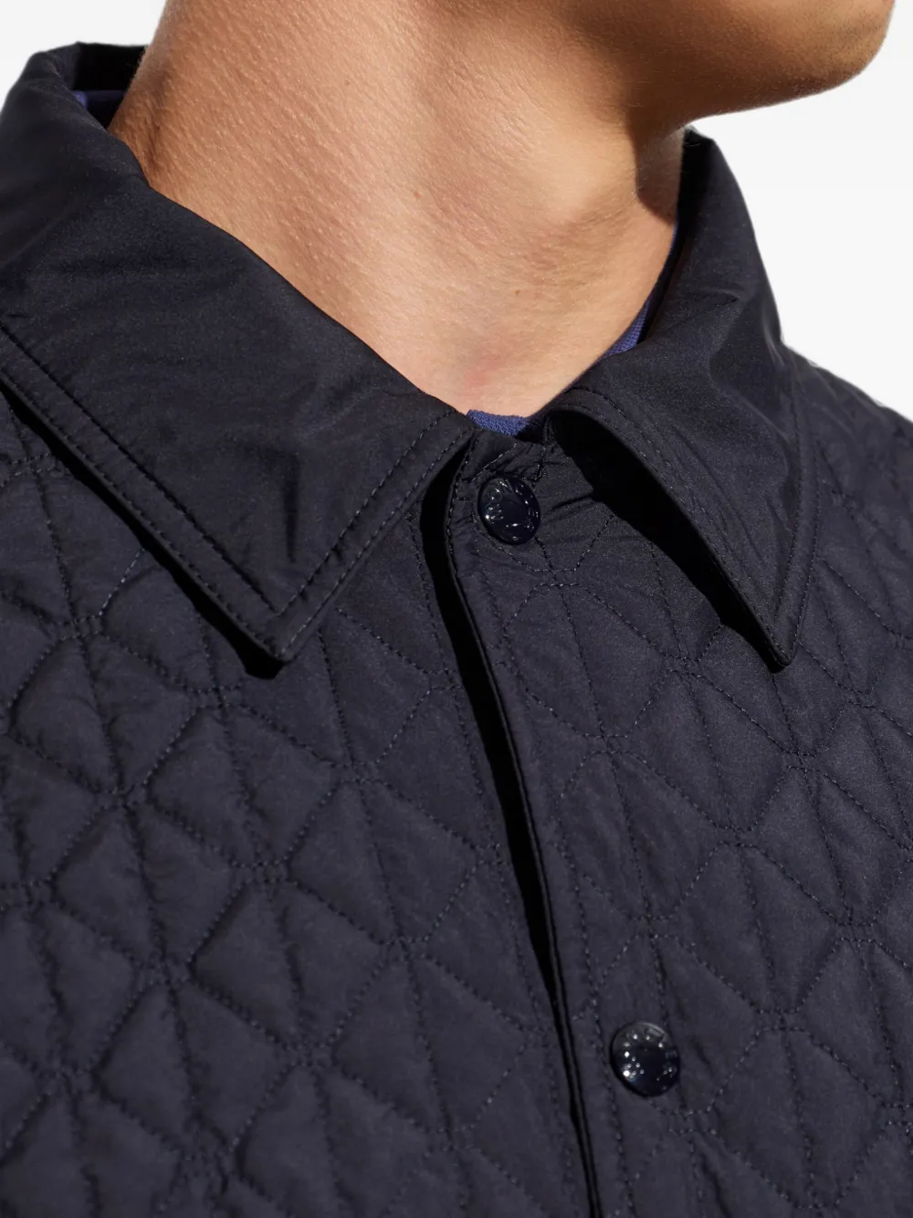 Moncler Theoline gewatteerd jack met diamantvormige voering Blauw
