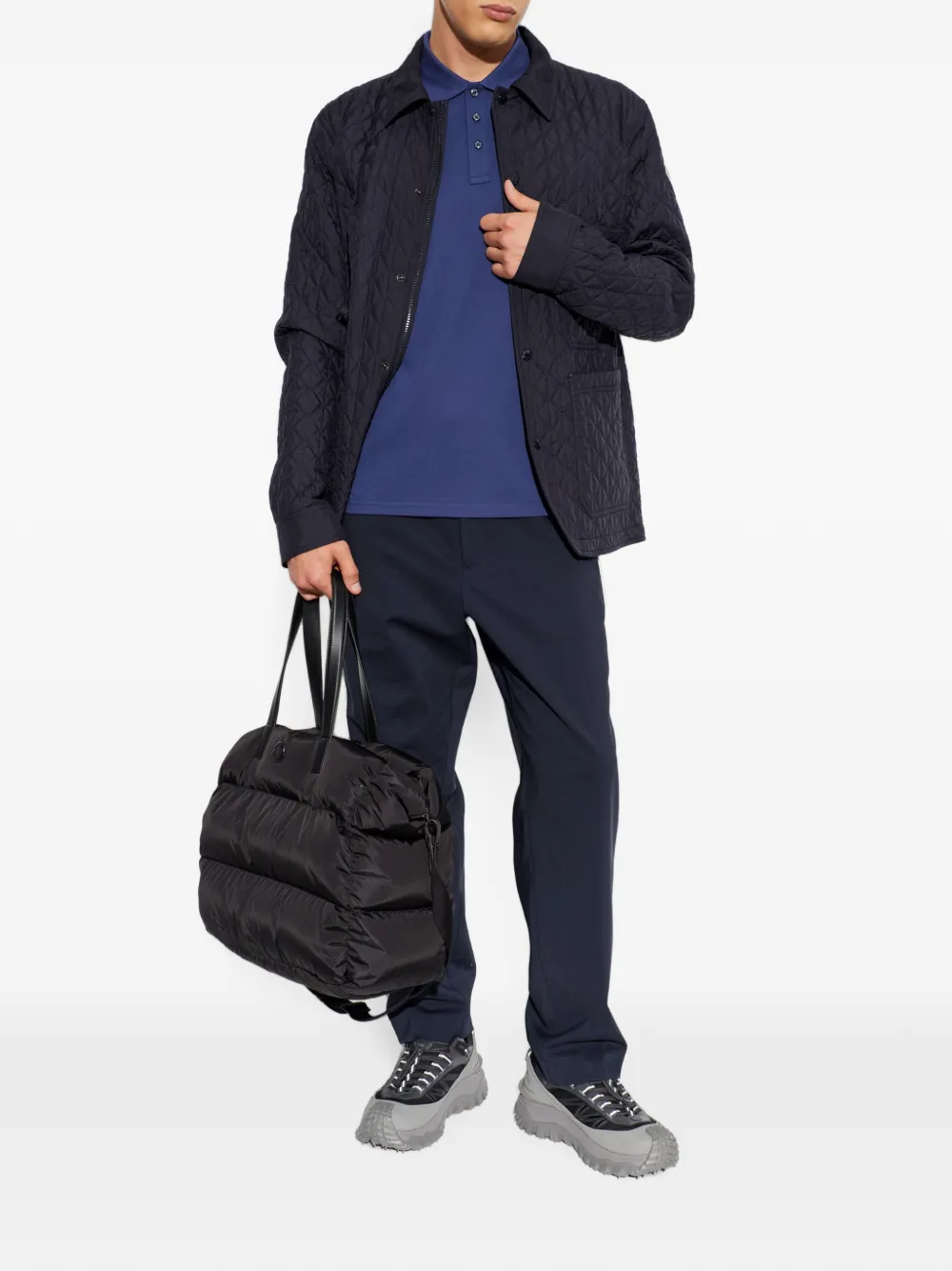 Moncler Theoline gewatteerd jack met diamantvormige voering Blauw
