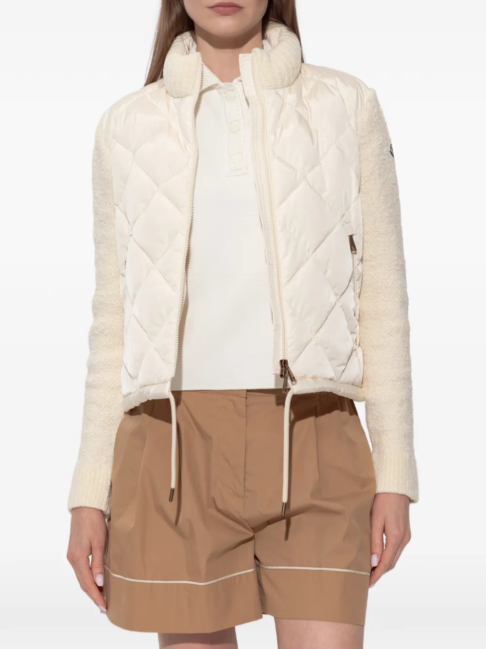 Moncler Gewatteerd vest met vlakken en rits Wit