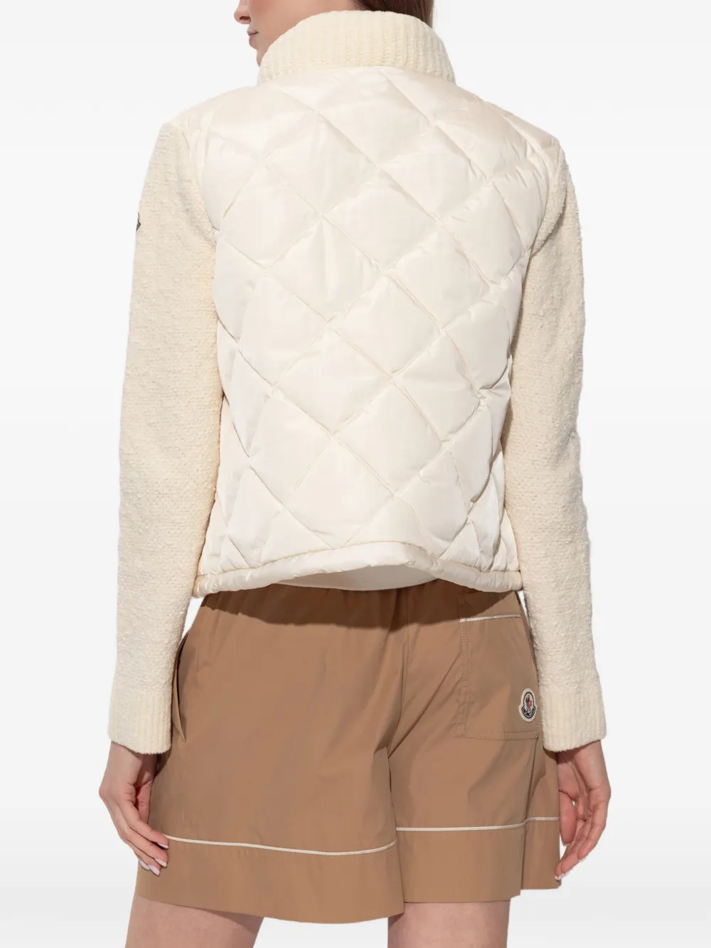 Moncler Gewatteerd vest met vlakken en rits Wit