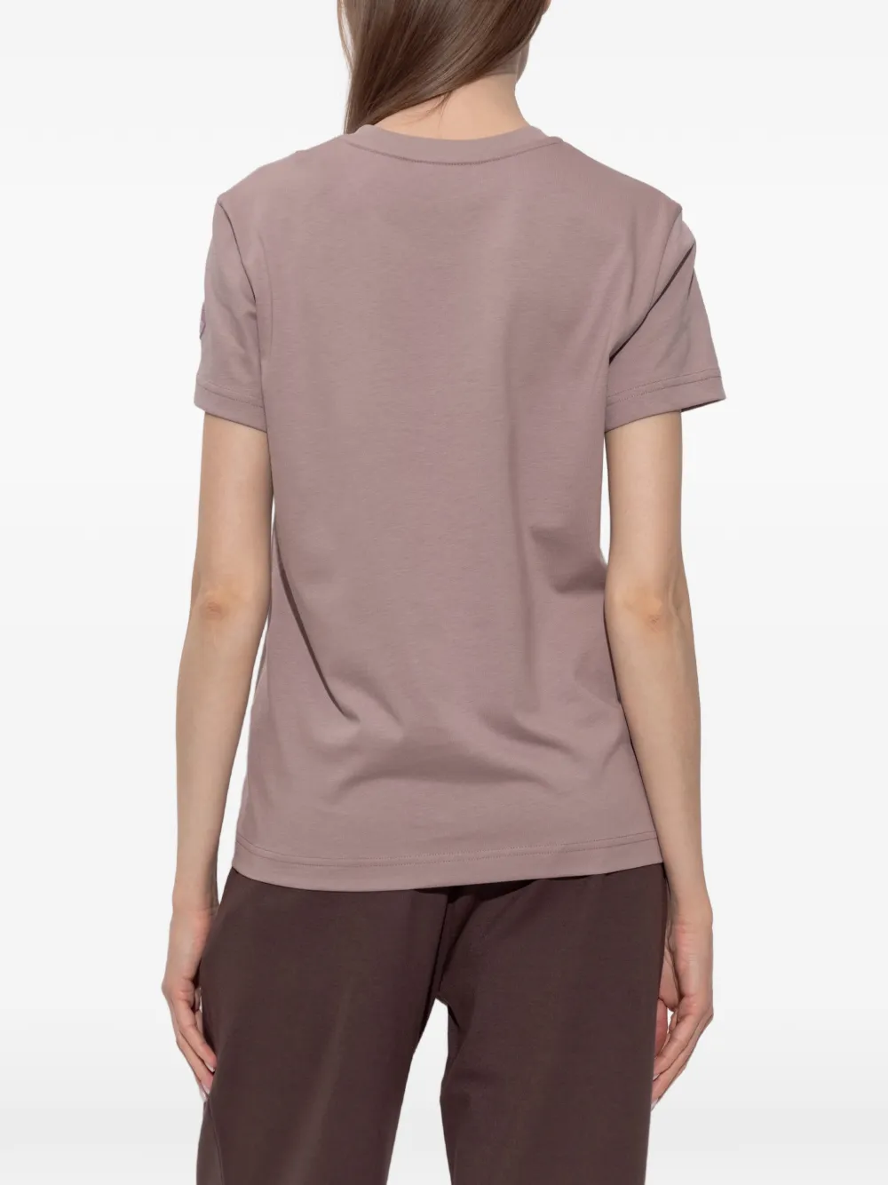 Moncler T-shirt met logoprint Roze