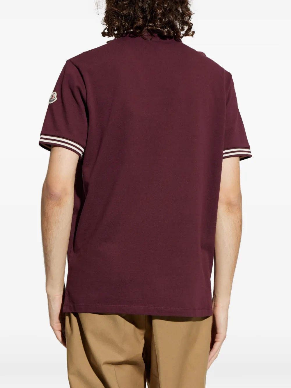 Moncler Poloshirt met gestreepte afwerking Rood