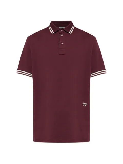 Moncler logo-embroidered striped-trim polo shirt