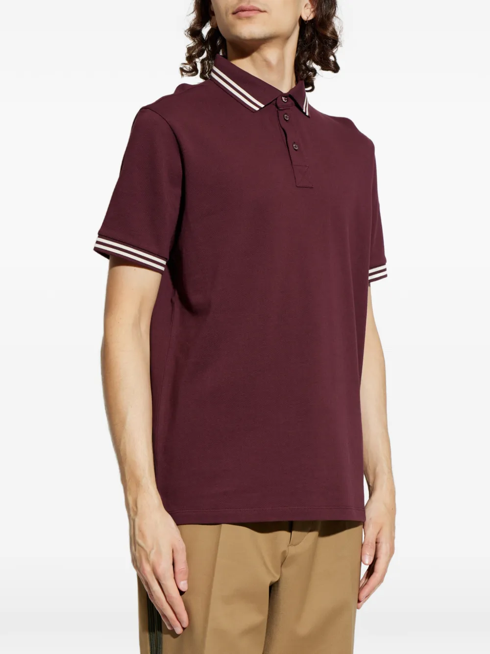 Moncler Poloshirt met gestreepte afwerking Rood