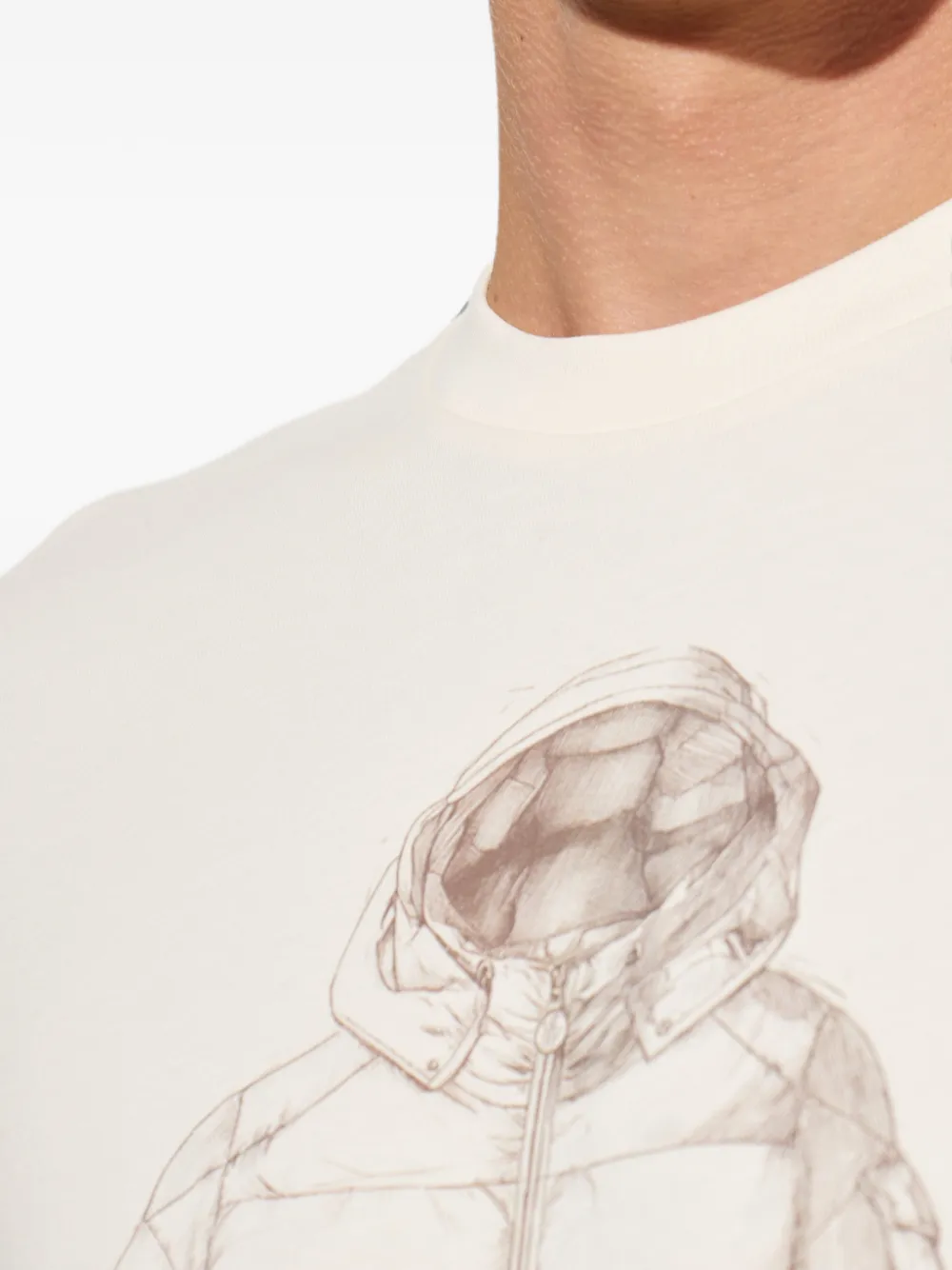 Moncler T-shirt met print Beige
