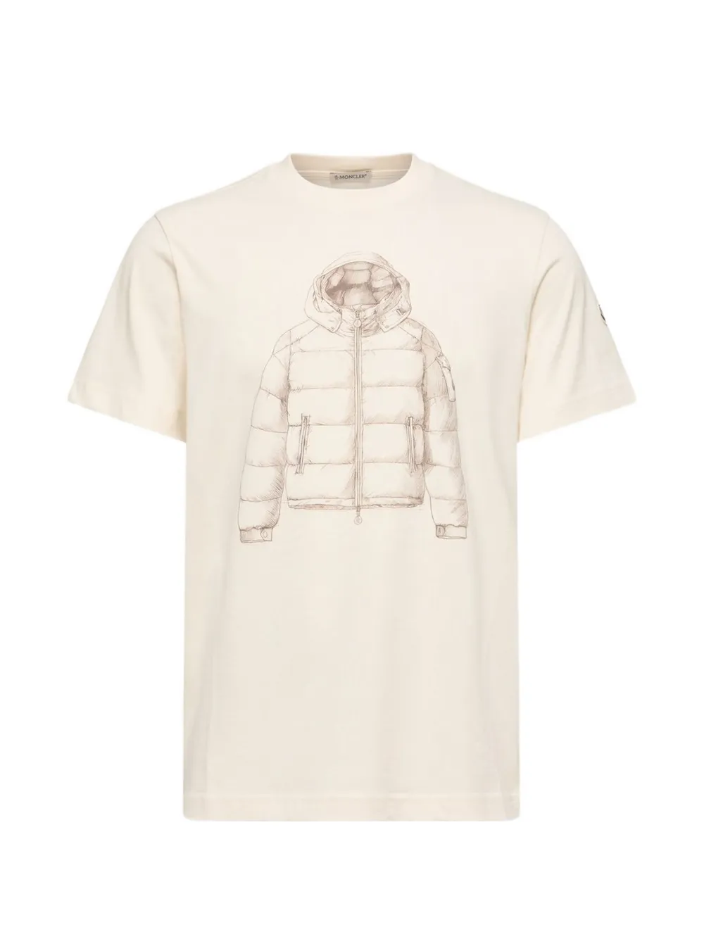 Moncler T-shirt met print Beige
