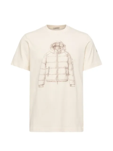 Moncler down jacket print cotton T-shirt