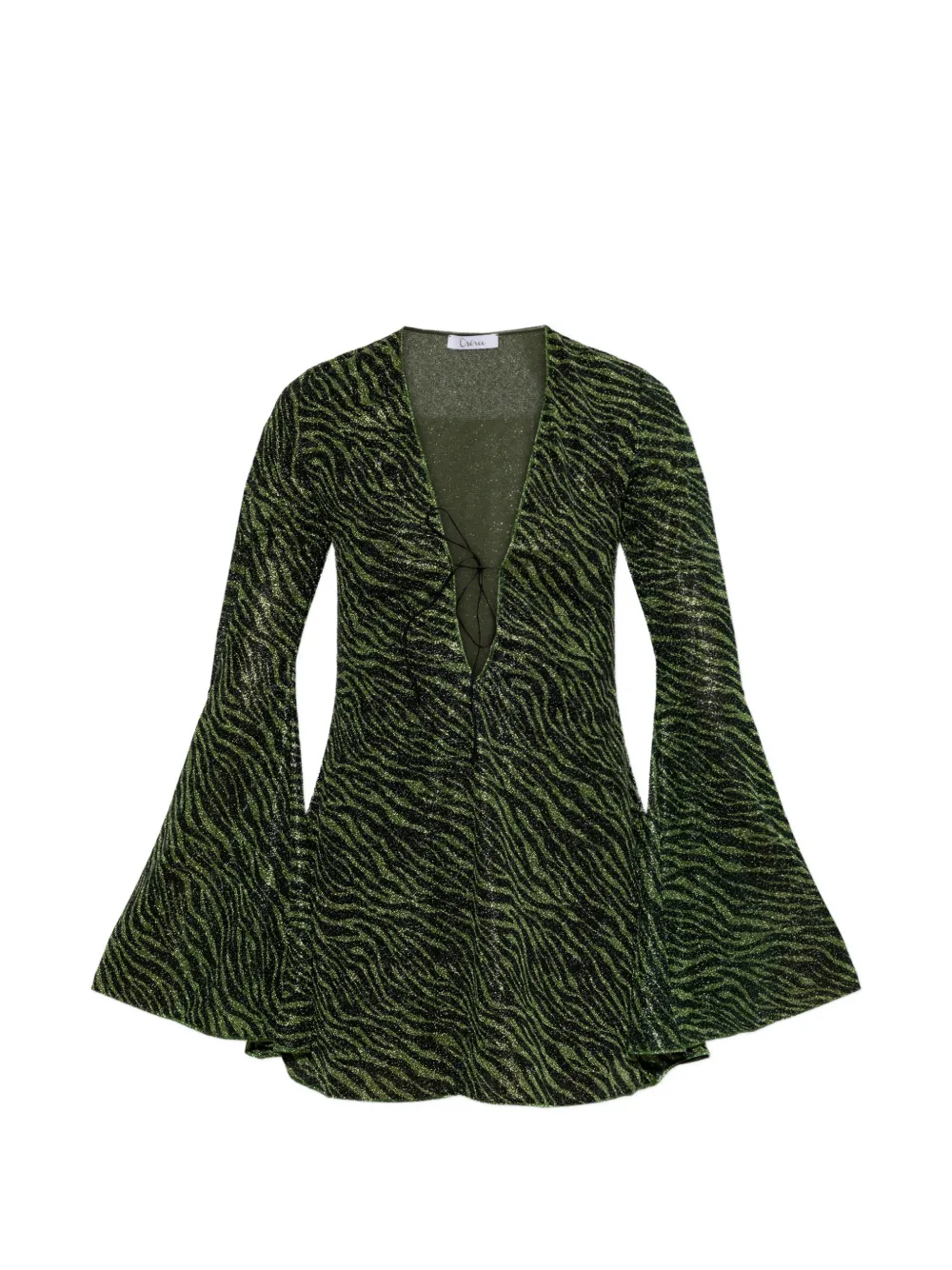 Oséree zebra-print lurex-thread mini dress - Grün