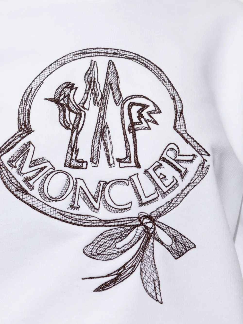Moncler Sweater met geborduurd logo Wit