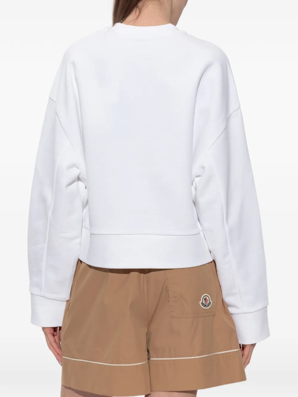 Moncler Sweater met geborduurd logo Wit