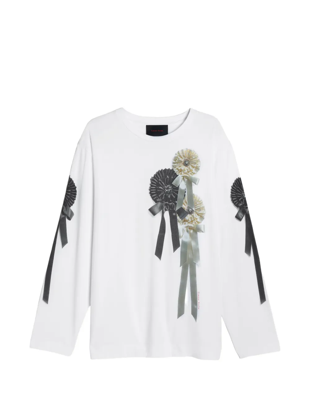 Simone Rocha rosette-print long-sleeve T-shirt - Bianco