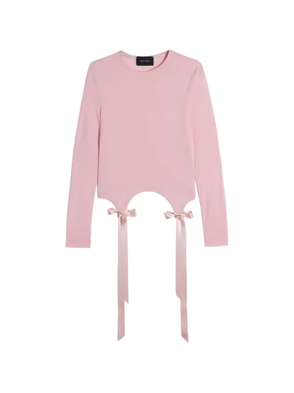 Simone Rocha Bow-detail Long-sleeve T-shirt in Pink