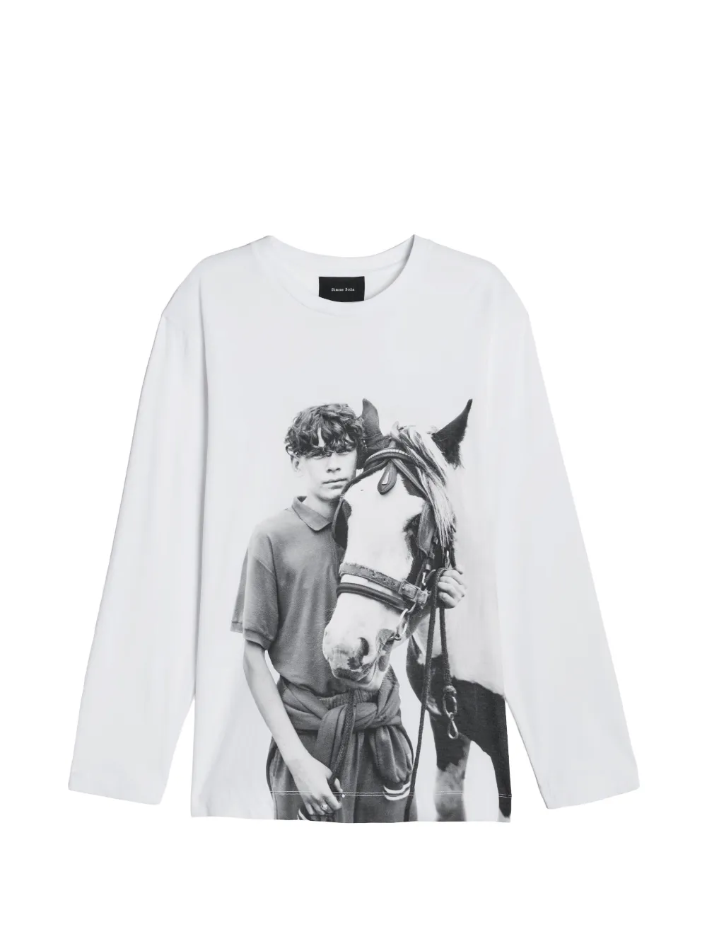 Simone Rocha long-sleeve graphic-print T-shirt - Bianco