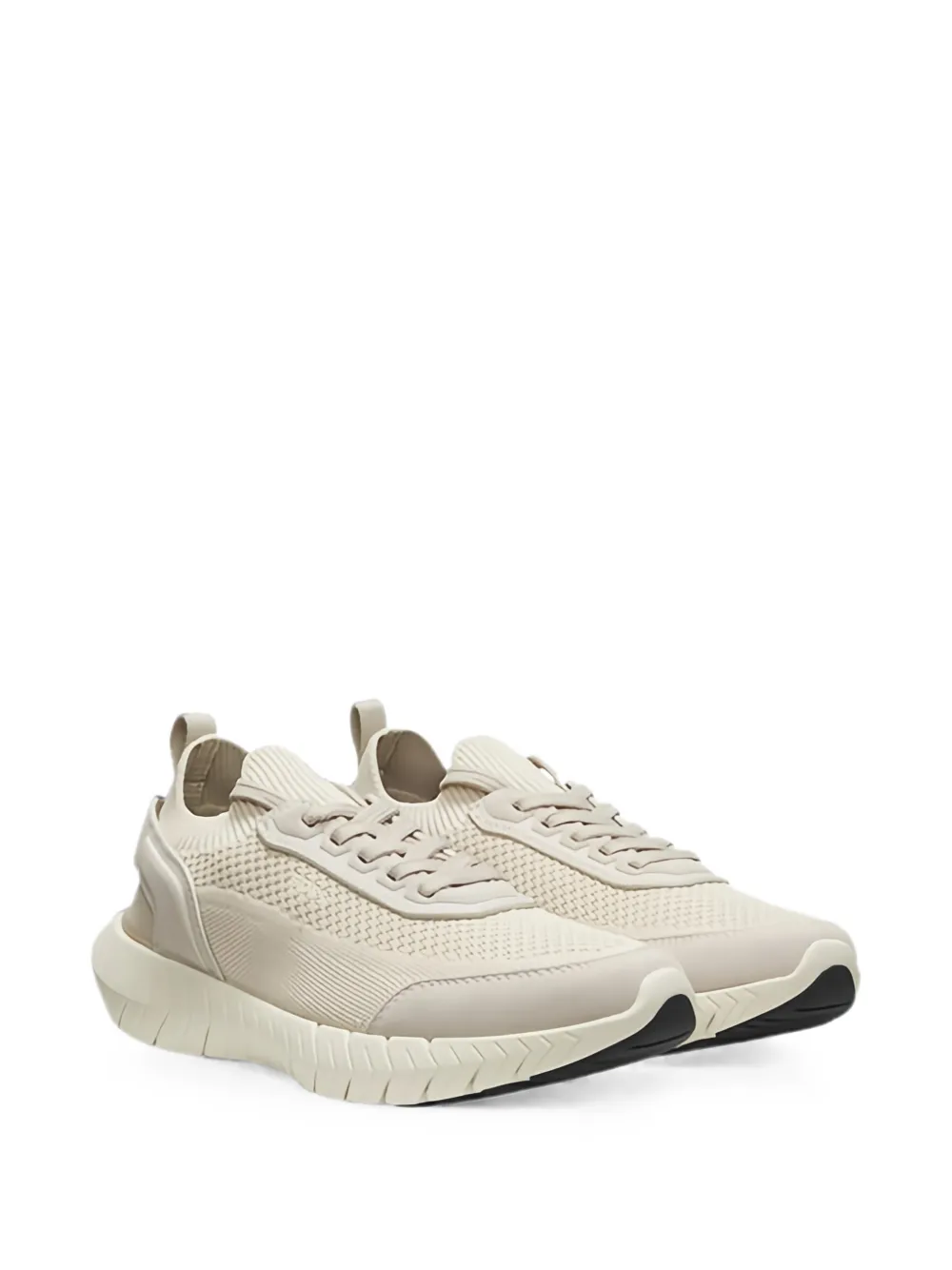BOSS low-top panelled sneakers Beige