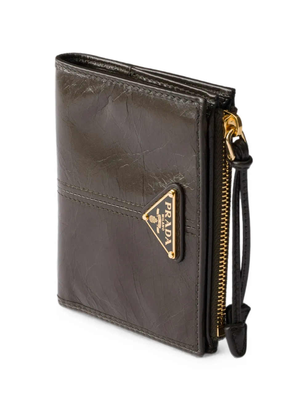 Prada Leren portemonnee Groen