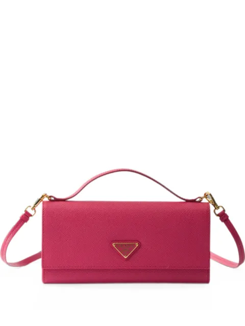 Prada Saffiano leather wallet with shoulder strap