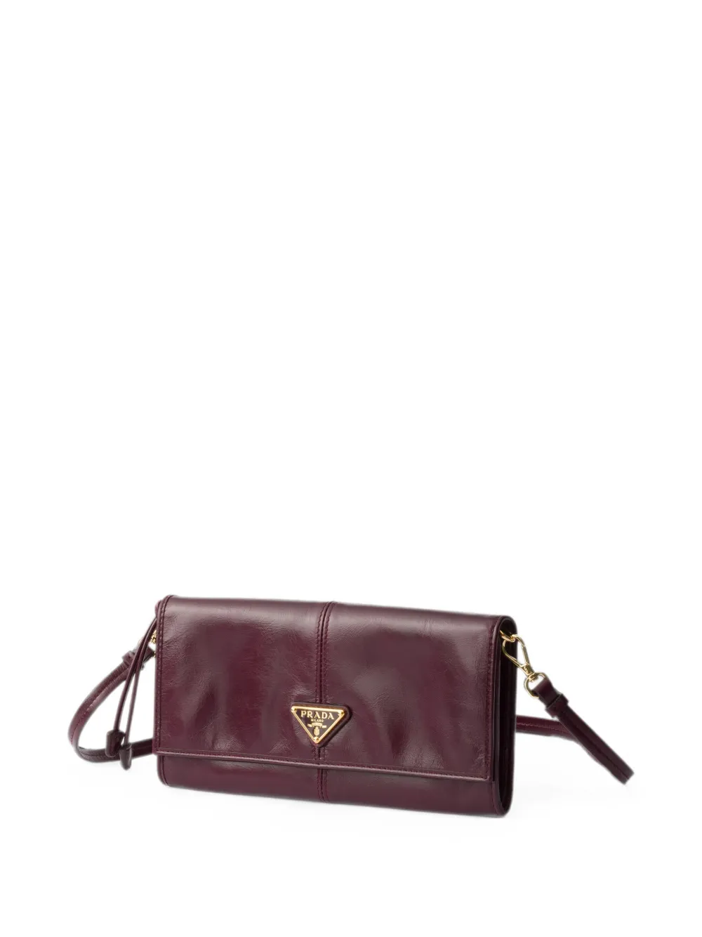 Prada Leren portemonnee met schouderband Rood