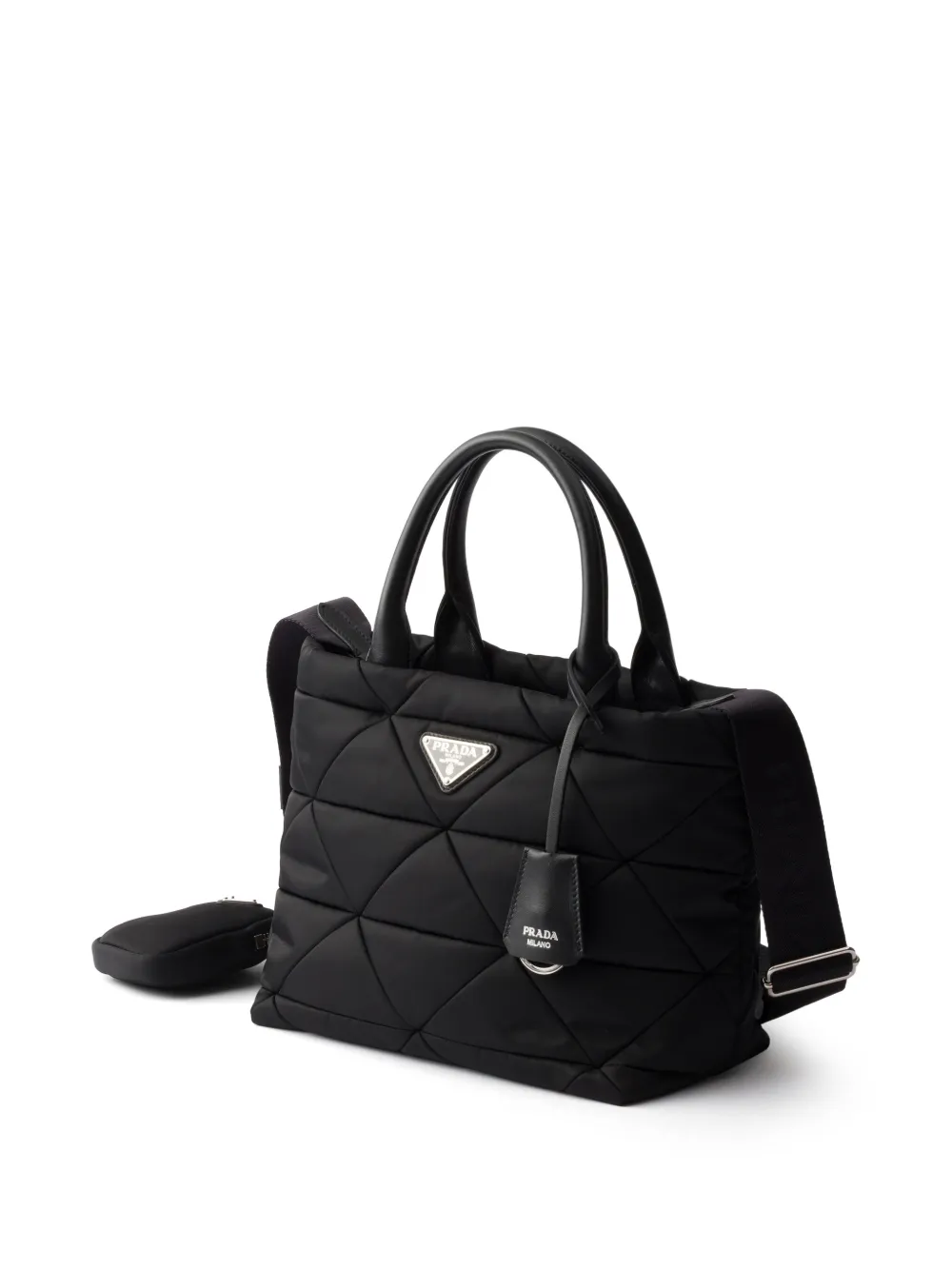 Prada Re-Nylon gewatteerde shopper Zwart