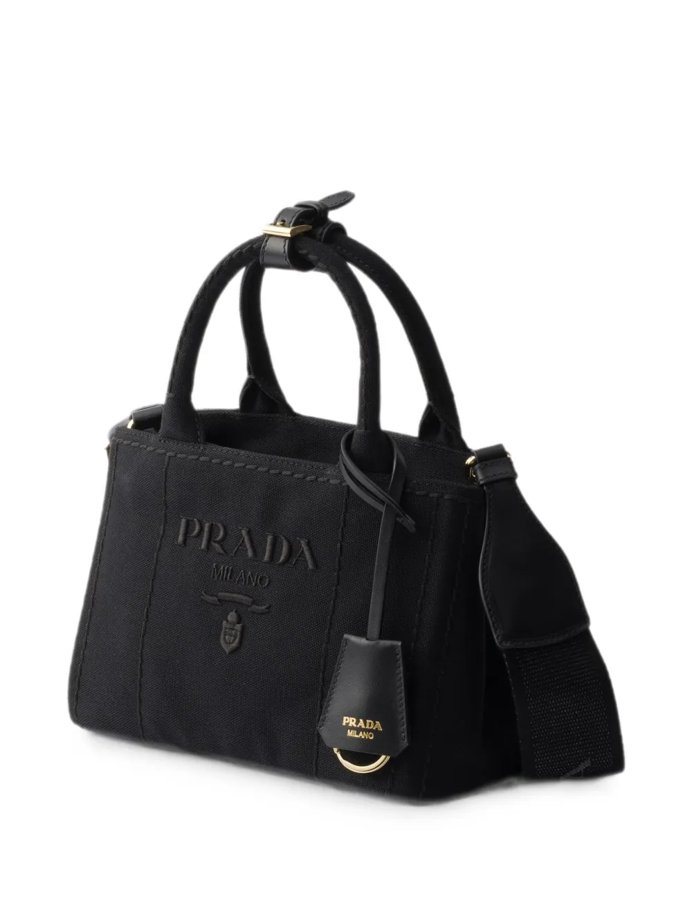 Prada Jardinière katoenen canvas mini-tas Zwart