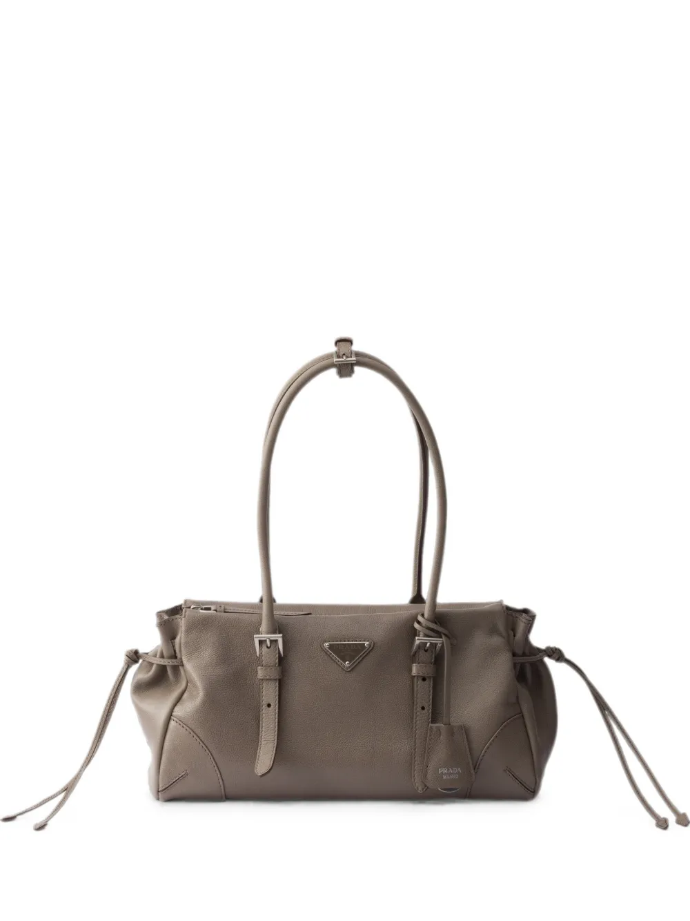 Prada Bonnie medium antiqued leather tote bag - Grau