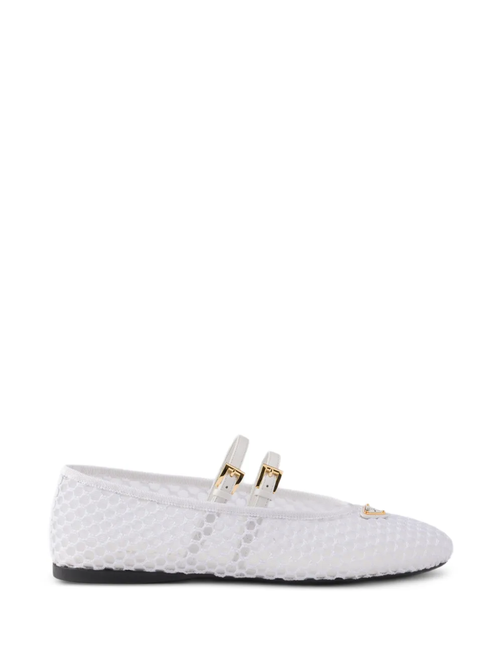 Prada mesh fabric ballerinas - White