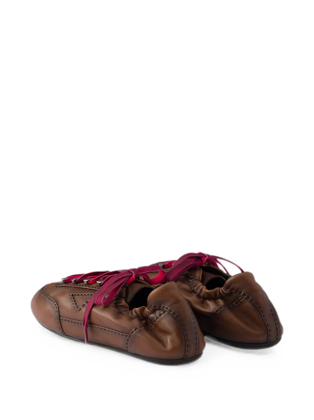 Prada Collapse Sneakers aus gealtertem Leder - Braun