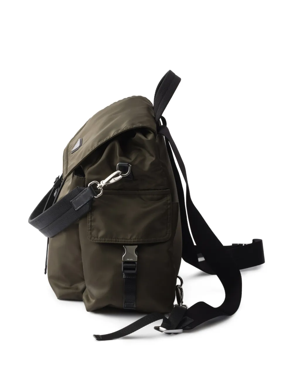 Prada Explore Re-Nylon en leren rugzak Groen