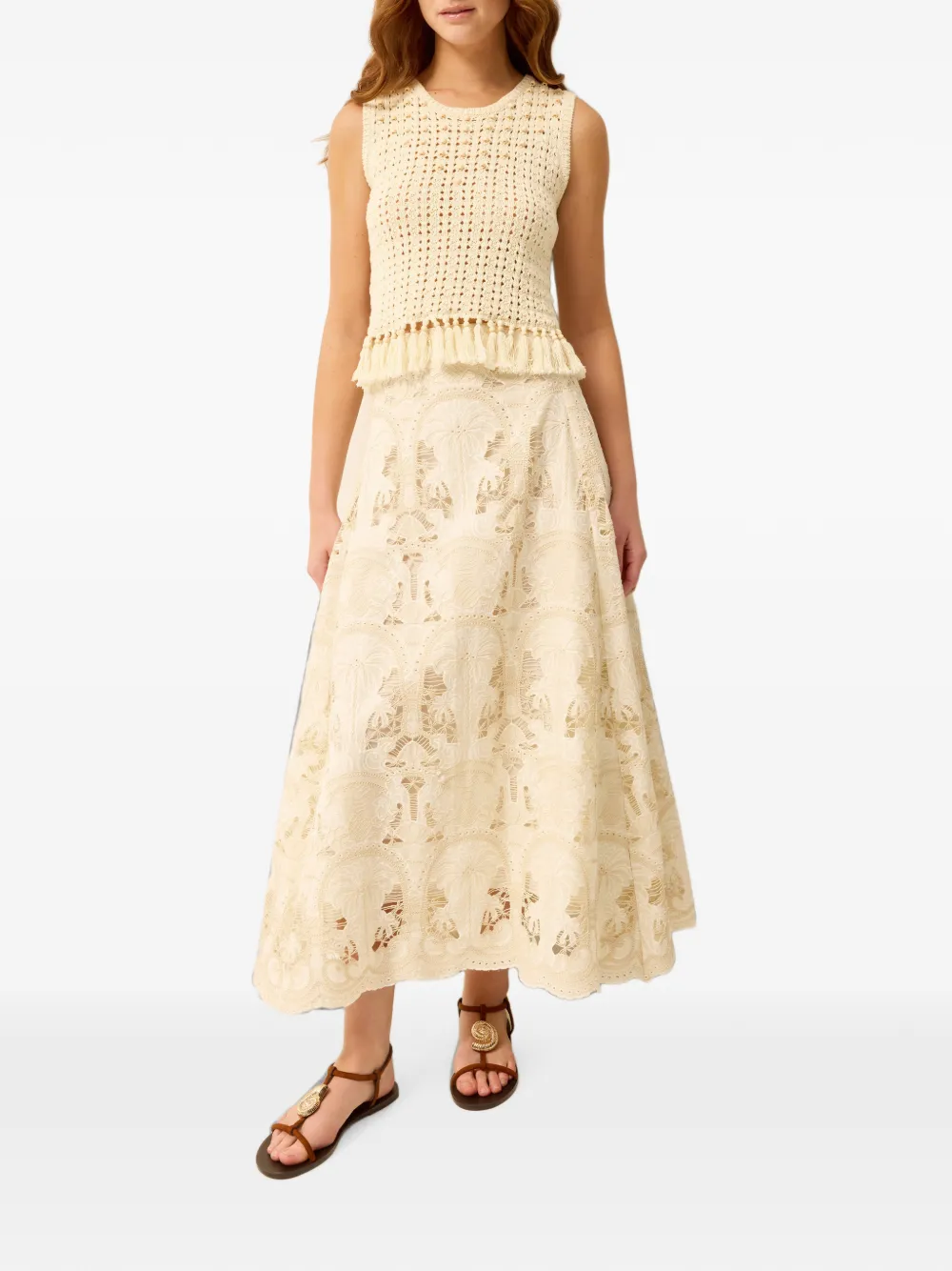 Marie Oliver Emryn midi-rok Beige