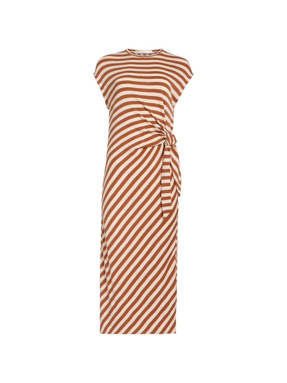 Marie Oliver Elowyn striped tie-waist midi dress - Brown