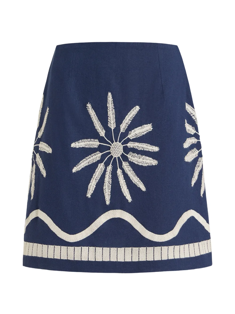 Marie Oliver Orlee embroidered cotton skirt - Blu