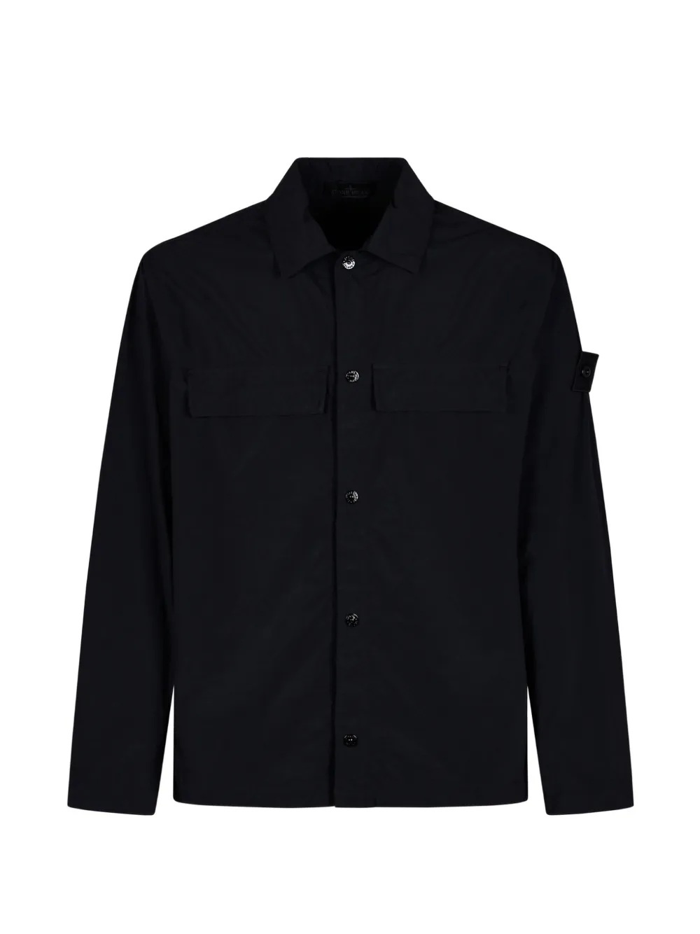 Stone Island logo-patch long-sleeve shirt - Schwarz