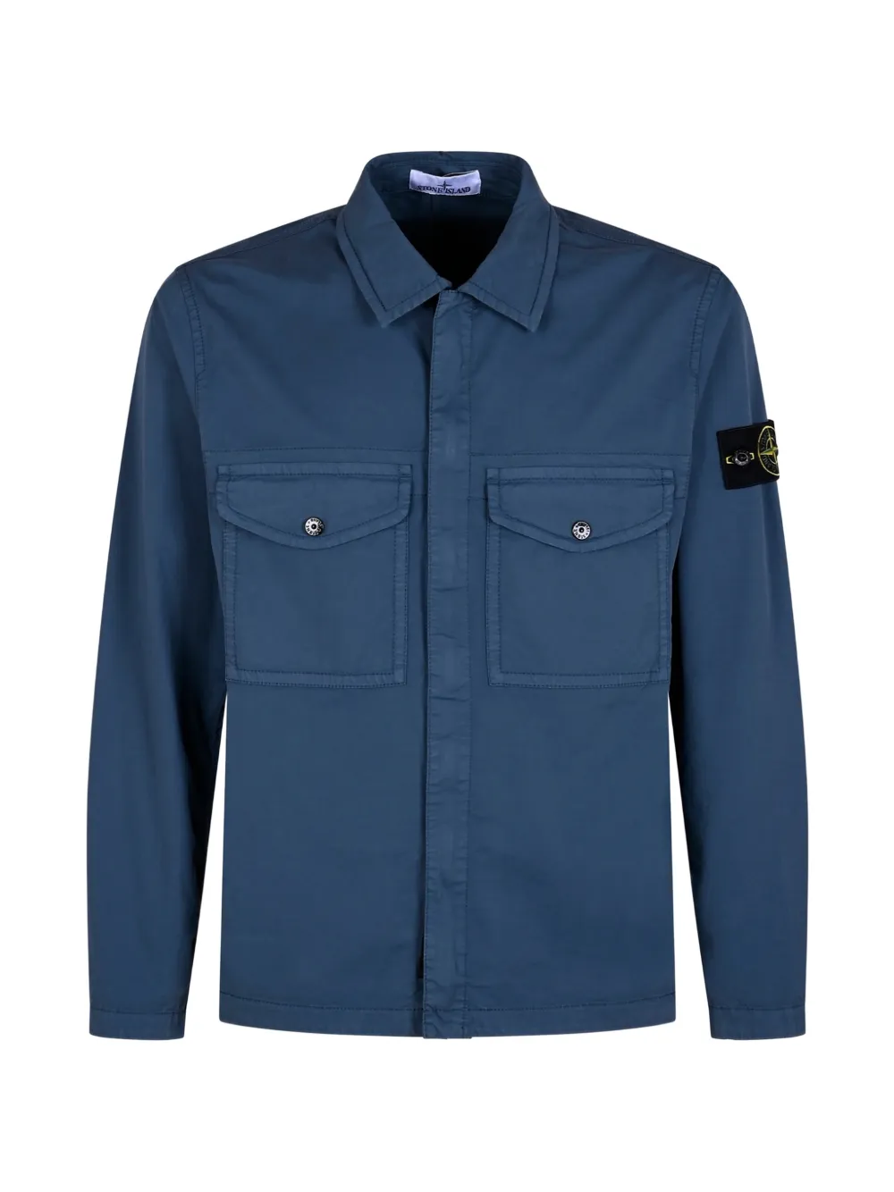 Stone Island 1200003 logo-patch overshirt - Blau