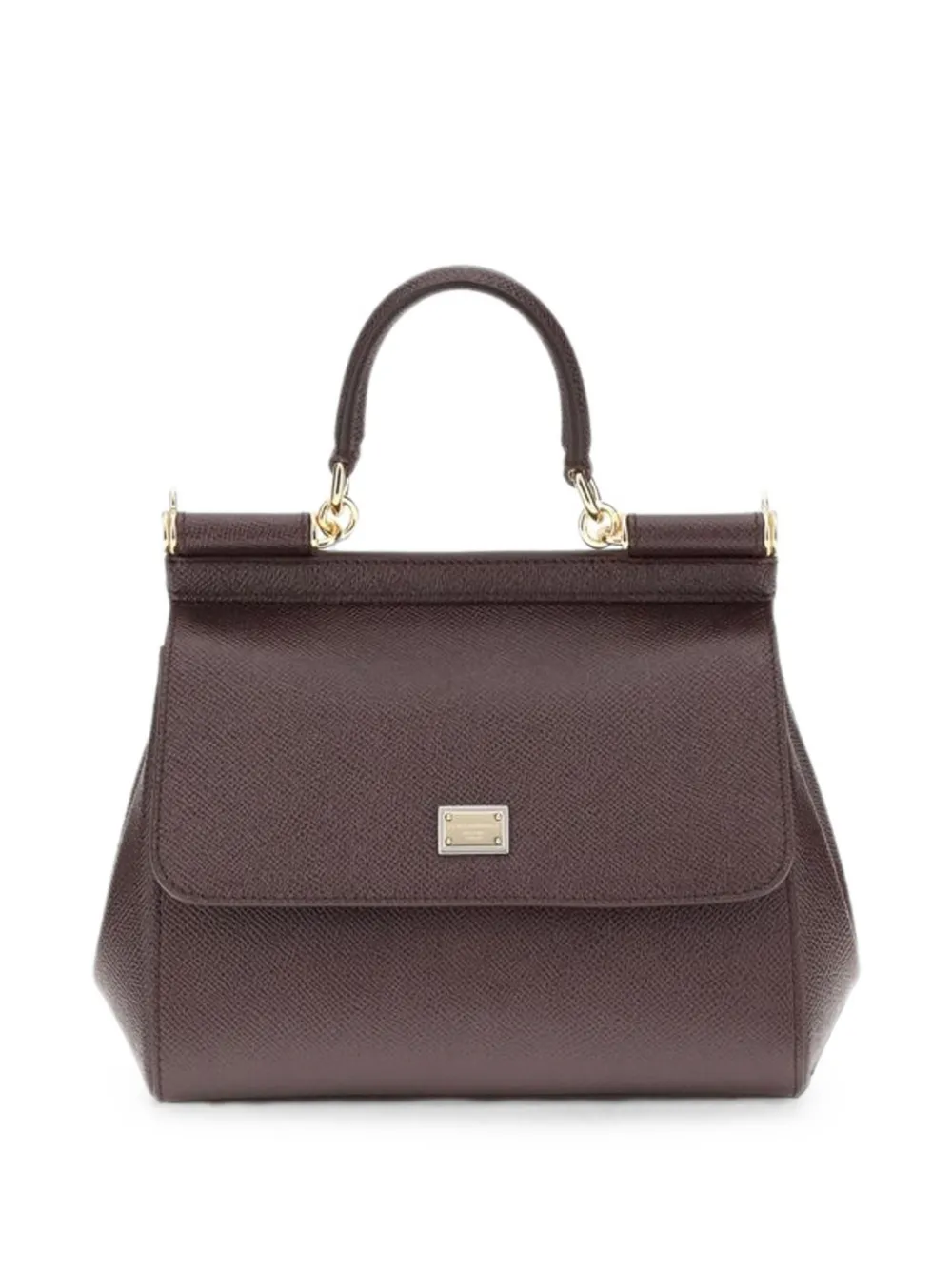Dolce & Gabbana Sicily leather small satchel bag - Marrone