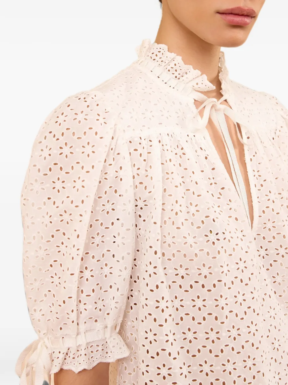 Ulla Johnson Alouette broderie anglaise top Wit