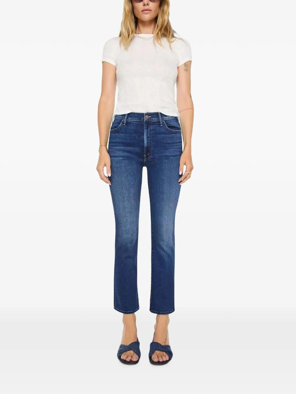 MOTHER The Hustler Ankle bootcut jeans Blauw