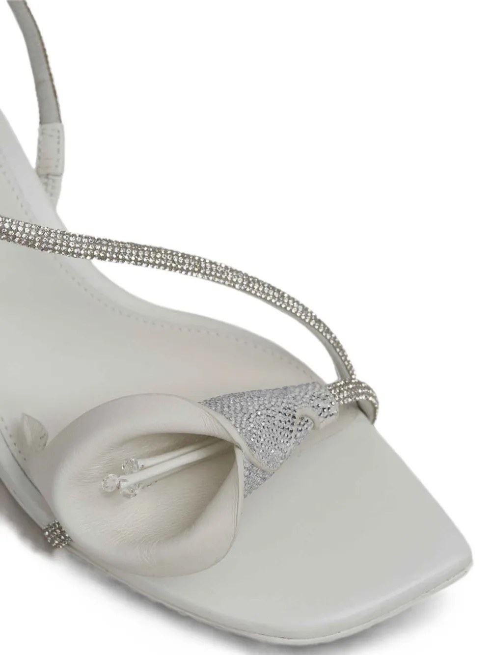 Cult Gaia Rayna floral-appliqué crystal-embellished sandals Wit
