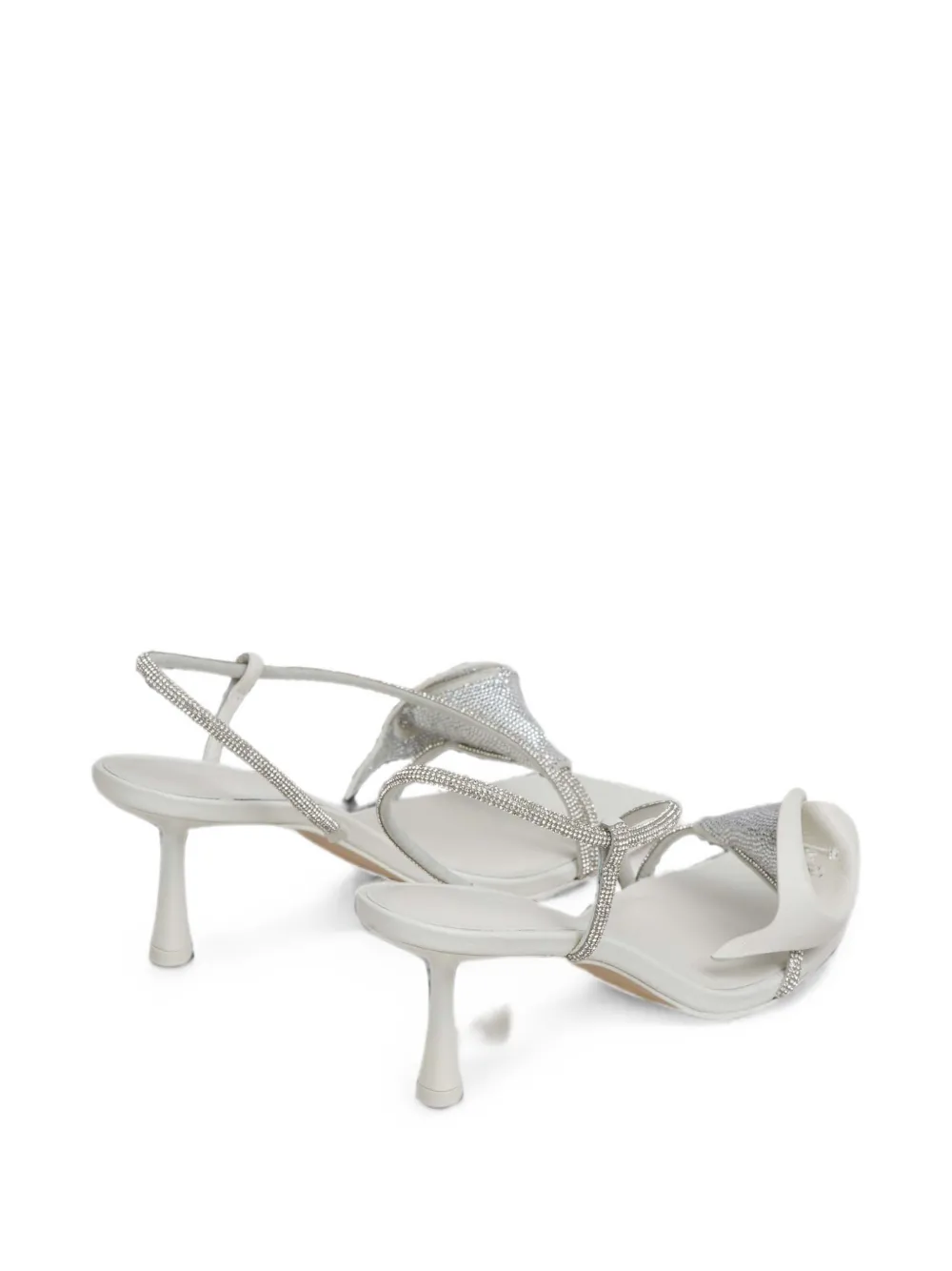 Cult Gaia Rayna floral-appliqué crystal-embellished sandals Wit