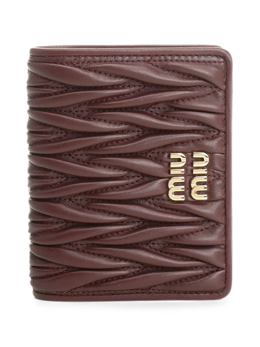 Miu Miu Matelassé leather wallet - Rot