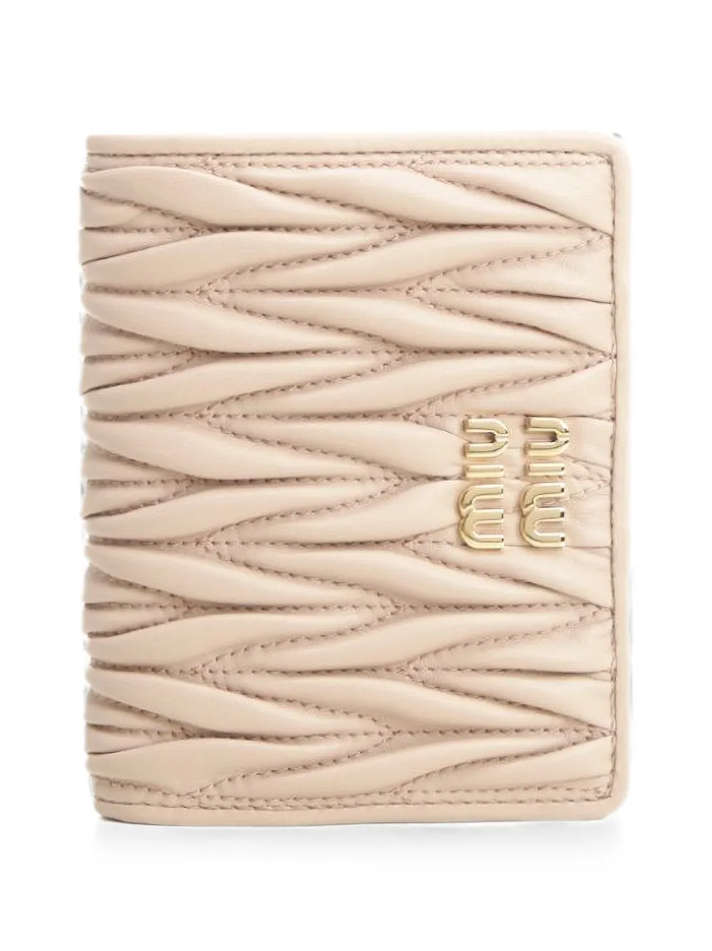 Miu Miu Matelassé leather wallet - Toni neutri