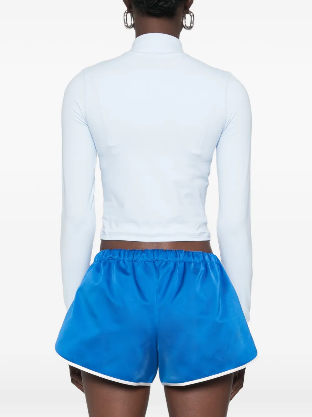 Sporty & Rich Top met logoprint en kwartrits Blauw