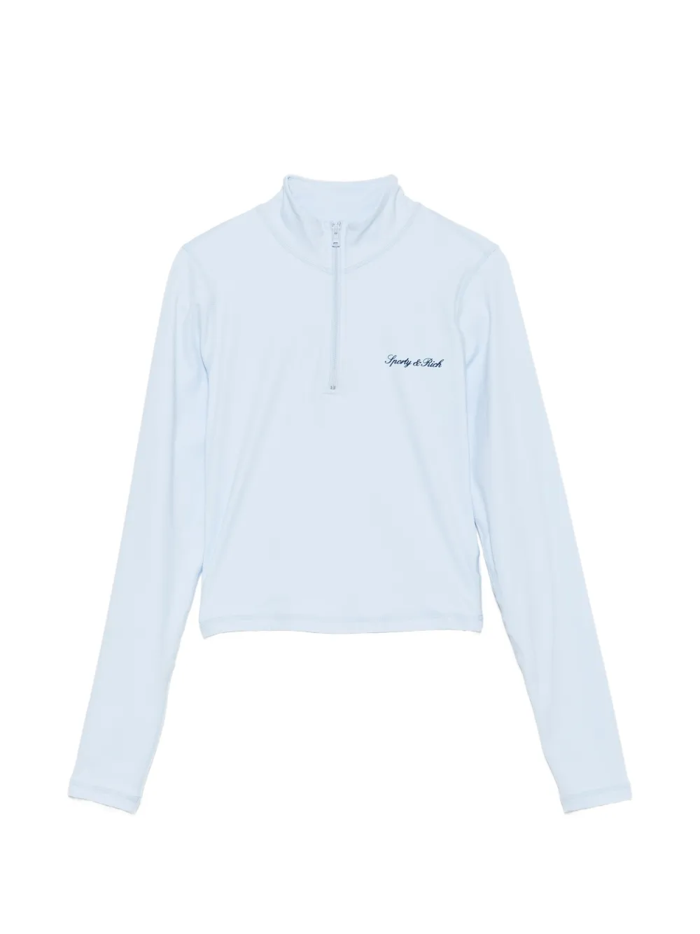 Sporty & Rich logo-print quarter-zip top - Blau