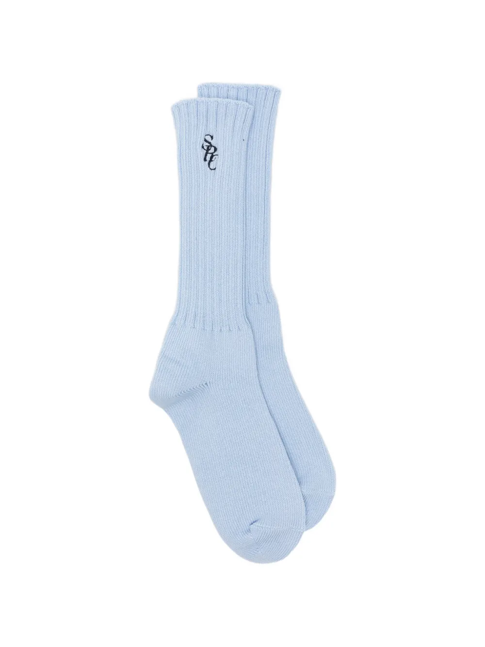 Sporty & Rich Calzini a coste con ricamo - Blu