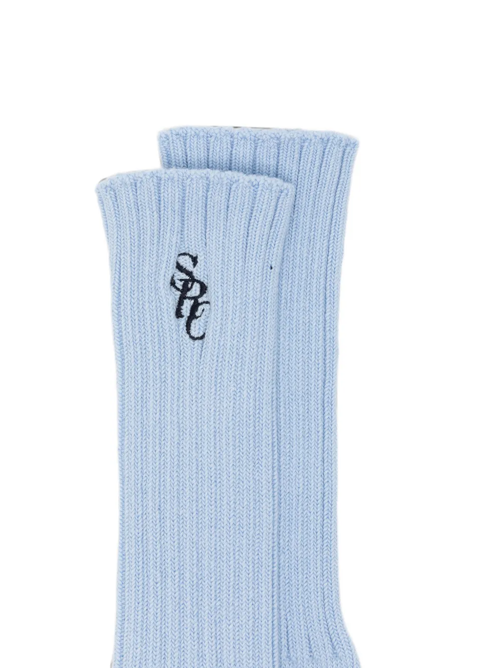 Sporty & Rich Sokken met geborduurd logo Blauw